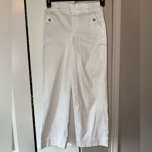 SPANX Stretch Twill Cropped Wide Leg Pants Women’s Size Small - Picture 2 of 11